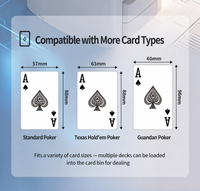 Distributeur de cartes/poker entièrement automatique Menglong Guandan SE, modèle blanc, avec 2 emplacements de rangement pour jeux de cartes, 4000 mA