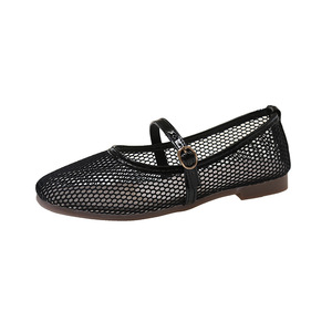 Sandalias Planas Transpirables Ligeras para Mujer, con Punta Cerrada, Parte Superior <span class=keywords><strong>de</strong></span> Malla, Correa en el Tobillo, Casuales, para Primavera y Verano - Product Image 2
