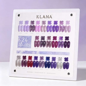 KLANA Gel Couleur Intense 24 Couleurs Bleu UV Vernis à Ongles Gel DIY Non Toxique Effet Œil de Chat Glacé Transparent Professionnel pour Salon - Product Image 2