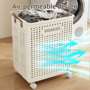 Giỏ đựng đồ giặt gấp gọn lớn, giỏ đựng đồ giặt linh hoạt, giỏ đựng đồ giặt bằng nhựa có bánh xe - Product Image 4