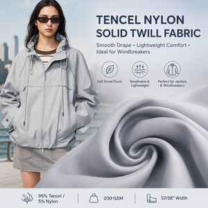 Tela de Mezcla de Tencel y Nailon, Modelo Nuevo y Moderno 2027, Tela para Abrigos, Envío de Muestra Gratuita - Product Image 1