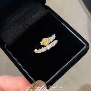 Xinfly 18K Real Gold Snake Head <b>Opening</b> <b>Ring</b> 0.4CT Yellow Diamond Classic <b>Ring</b> for Women's Anniversary - Product Image 4