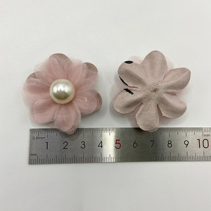 Accesorios de tela con flores y perlas, malla plana para ropa, tocados, zapatos, sombreros, manualidades florales - Product Image 4
