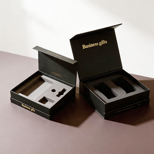 Boîte en carton rigide personnalisée avec logo imprimé, design artisanal, recyclable, aimantée, pour cadeaux d'entreprise, souvenirs, ensemble d'emballage professionnel - Product Image 1