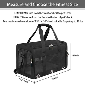 Bolsa de viaje de cara suave para mascotas, estuche de transporte plegable para perros, apto para gatos con ventanas de malla y forro polar, aprobado por la línea aérea - Product Image 4