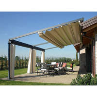 Chinois 4x3 toit jardin système rétractable auvent Gazebo Restaurant Pergola aluminium tente porte matériaux de construction