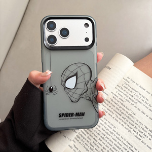 NOUVEAU Coque de téléphone en TPU anti-traces de doigts électroplaqué, design super-héros, pour iPhone 17 <span class=keywords><strong>Pro</strong></span> Max 16/15, thème Spider-Man dessin animé - Product Image 3