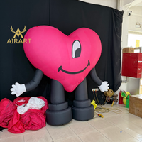 Personnage de dessin animé gonflable en forme de cœur à un œil, personnalisable en couleur, pour les jeux des enfants et la décoration de fêtes