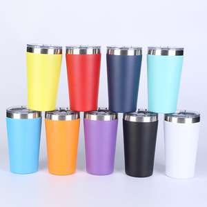 Gobelet isotherme à double paroi avec logo personnalisé, en acier inoxydable, pour café, voyage, 16 oz, gobelet moderne de qualité supérieure avec couvercle - Product Image 2