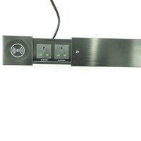 Nouvelle prise de courant britannique dissimulée dans une table de conférence, chargeur sans fil 15W, couvercle coulissant, boîte de prise de courant de bureau avec données RJ45 USB