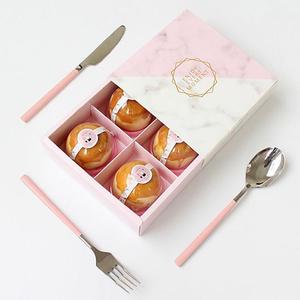 OEM Dreamy Pink Cookies Candy Dessert Cake Takeaway Packaging Paper Box with Bag Set
