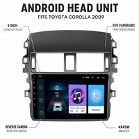 Head Unit Android 9 Inch untuk Toyota Corolla 2009 Layar Sentuh Kapasitif DVR Kamera Mundur Panoramic Amplifier 4X45W