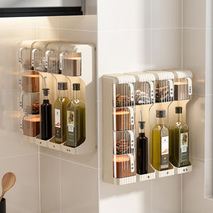 Système <span class=keywords><strong>de</strong></span> rangement mural suspendu pour épices, en plastique ABS+PET transparent scellé, <span class=keywords><strong>jaune</strong></span> crème, personnalisable - Product Image 1