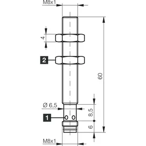 Capteur inductif D7C08V03NSK-TSL, capteur en acier inoxydable, protection IP67, capteur de proximité inductif - Product Image 2