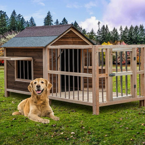 Ngoài Trời Lớn Gỗ Nhà Vật Nuôi Bằng Gỗ Con Chó Lồng Kennel Chó Sang Trọng Douse Bên Ngoài - Product Image 5