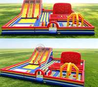 Château gonflable commercial de haute qualité pour enfants avec toboggan aquatique et zone de saut