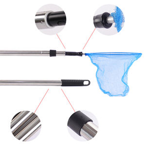 Filet à main écologique personnalisé de 2m, poteau télescopique, outils de nettoyage de piscine en acier inoxydable avec tige télescopique - Product Image 2