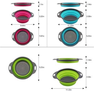 Cesta de drenaje plegable para fregadero de cocina, colador de plástico plegable, filtro para lavar frutas y verduras - Product Image 2