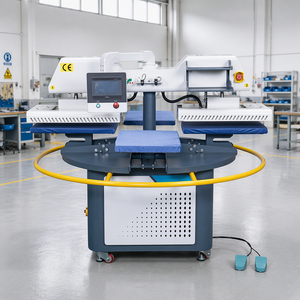 <span class=keywords><strong>Presse</strong></span> à Chaud Rotative Automatique Pneumatique à Double Chauffage et Quatre Stations J ShengHua pour T-shirts et Tissus - Product Image 1