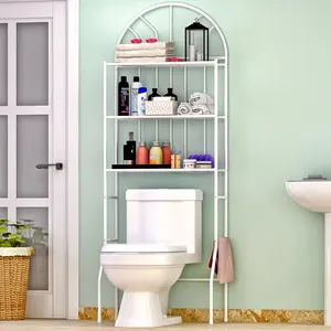 최고의 공간 절약 화장실 세탁기 금속 랙 욕실 선반 욕실 스토리지 랙