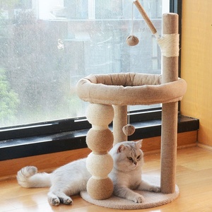 Kinghon 4 In1 Small <b>Cat</b> <b>Tree</b> Natural Sisal <b>Scratching</b> <b>Post</b> with Tower and Track Ball Soft Perch Bed <b>Cat</b> <b>Tree</b> - Product Image 6