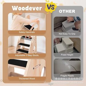 Wooden Three Step <b>Stool</b> With Non Slip Mat For Potty Training - Product Image 5