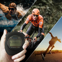 EMAF LCD profesional niños Juego 10 vueltas memoria natación impermeable deportes entrenador carreras temporizador reloj Digital cronómetro con silbato
