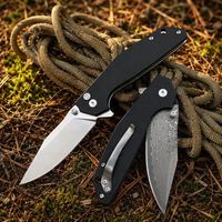 Couteau de poche pliable portable, couteau en acier inoxydable personnalisé, manche G10, couteau tactique léger de survie et de chasse, outil DM016