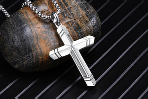 Joyería de meteorito Tizti, venta al por mayor, <span class=keywords><strong>collar</strong></span> de meteorito de piedras preciosas naturales con incrustaciones de Cruz de acero inoxidable, <span class=keywords><strong>collar</strong></span> con colgante para hombre - Product Image 3