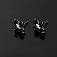 Boucles d'oreilles tendance en zircon croisé unisexe, design étoile polaire, accessoires d'oreille minimalistes et raffinés, vente en gros
