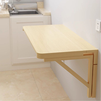 Table d'ordinateur murale pliable en bois massif pour la décoration intérieure
