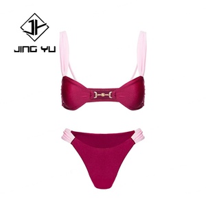 Maillot de bain en satin patchwork de luxe hawaïen personnalisé, micro bikini en nylon de haute qualité - Product Image 5
