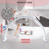 Lampe de Table LED Demi-Lune Professionnelle Grande Super Lumineuse pour Ongles avec Support Téléphone Parfaite pour les Prothésistes Ongulaires