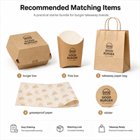 Empaques de Alimentos al por Mayor Personalizados, Ecológicos y Desechables para Comida Rápida, Hamburguesas, Papas Fritas, con Laminación Mate