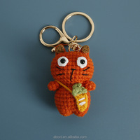 Poupée chat en crochet faite à la main, adorable jouet chaton en fil tricoté, peluche animale, décoration de bureau, cadeau de Saint-Valentin, vente en gros
