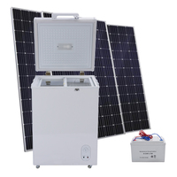 Congélateur coffre horizontal solaire commercial 100/150/200/250/300/400/500L, réfrigérateur DC simple pour usage domestique et commercial