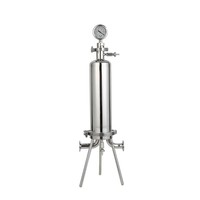 Sistem penyaringan cair Ss316, wadah Filter kartrid, sistem penyaringan cair presisi mikro, Filter inti tunggal