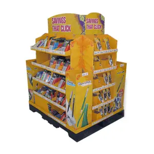 Personalizzato Cartone Pallet Display Stand Cancelleria Display Rack Per Negozio di Alimentari