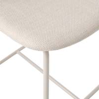 Tabouret de bar rembourré à hauteur de comptoir, chaise de bar en tissu avec dossier incurvé enveloppant et structure en métal beige mat