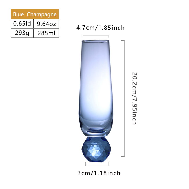 Verre à champagne bleu