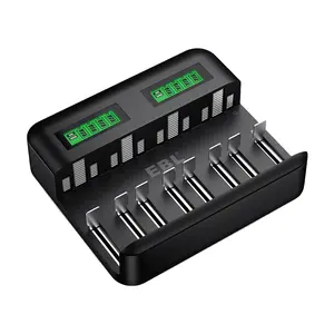 8 Slots EBL Sub C D AA AAA NIMH Rechargeable Batteries Portable Smart Battery Charger With LCD Screen