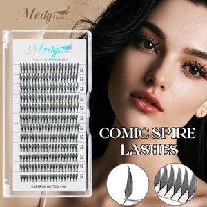 Extensions de cils naturels Manga 0,07 mm C Curl faites à la main, 12 rangées, 8-15 mm, fournitures pour cils - Product Image 1