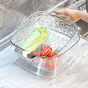 Fregadero doble para lavar verduras con cesta de drenaje para limpiar frutas y verduras en la cocina - Product Image 3