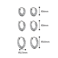 Boucles d'oreilles créoles fines de style minimaliste en argent sterling 925, finition martelée, pour femmes et filles