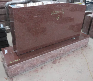 Pierre tombale personnalisée de style chinois, en granit rouge multicolore, pour cimetière et jardin - Product Image 3