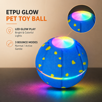 Balle interactive pour chien, jouet LED intelligent, balle pour animaux de compagnie en ETPU, rebond élevé, mouvement automatique, jouet lumineux pour chiens, vente en gros