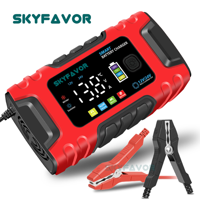 Smart Automatic 24v 12v Battery Charger 12v 24v 10a Lifepo4 Maintenance Free Deep Cycle Lead Acid Battery Charger for Car Moto