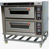 Four à pâtisserie électrique à 2 niveaux avec commande par bouton facile à utiliser, pour la cuisson de biscuits, de pain, de poisson, destiné à l'industrie de la restauration