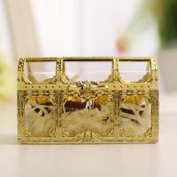 Boîte à trésors de pirate transparente en plastique, coffre de rangement pour bijoux et bibelots, avec compartiments pour bonbons et pierres précieuses