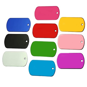 Khuyến mãi tùy chỉnh thiết kế logo nhôm Mặt dây chuyền men Pet ID Chuỗi vòng cổ khắc Kim Loại trống Tên thép không gỉ <span class=keywords><strong>Dog</strong></span> Tag - Product Image 4